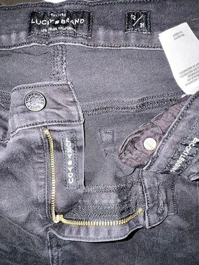 Lucky Brand Suki Mid Rise Skinny Jeans Black Waist 31 Sz 12